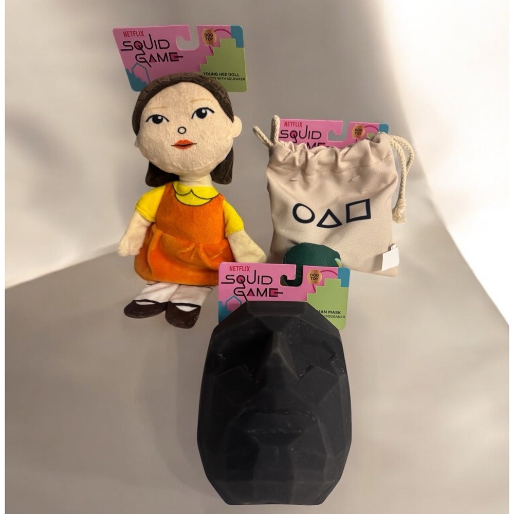 Lot Of 3 Squid Game Dog Toys Squeaky Crunchy Plush‎  Doll